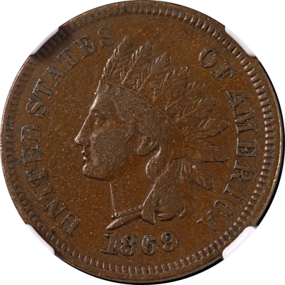1869 Indian Cent NGC VF35 BN Superb Eye Appeal Strong Strike - Image 1 of 4