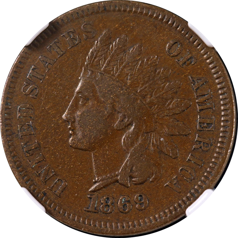 1869 Indian Cent NGC VF35 BN Superb Eye Appeal Strong Strike - Image 1 of 4
