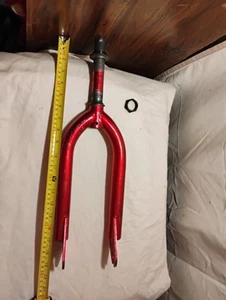19" Mongoose Bicycle Forks Rigid 1" Steering Tube Threaded (Burnt Orange) - Picture 1 of 14
