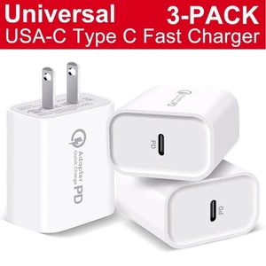 US PD 20W USB-C Fast Wall Charger Block Power Adapter For iPhone 16/15/14/13/12 - Picture 1 of 28