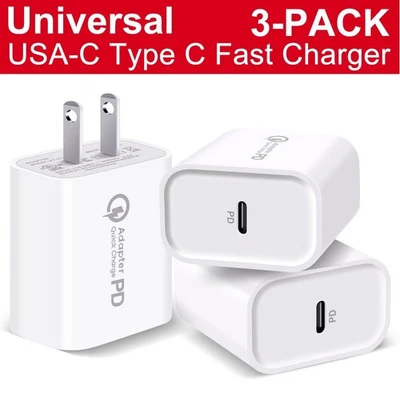 US PD 20W USB-C Fast Wall Charger Block Power Adapter For iPhone 16/15/14/13/12 - Image 1 of 4