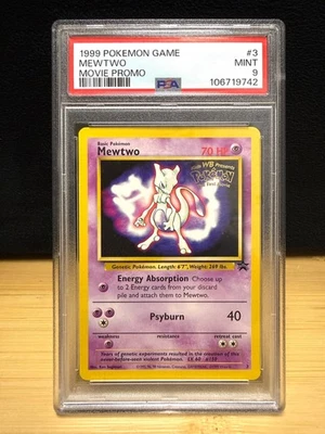 1999 POKEMON GAME MOVIE PROMO #3 MEWTWO PSA 9 - Image 1 of 2