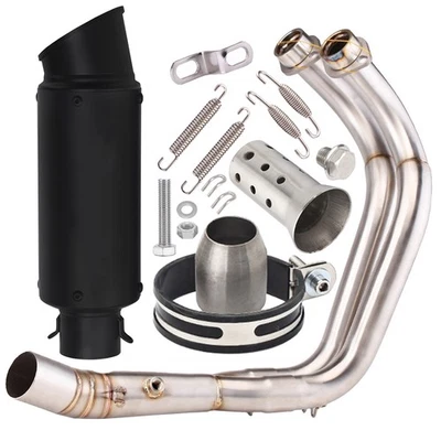 Ajuste YAMAHA MT07 FZ07 2014-2022 Colectores de escape atornillables Tubo de enlace Puntas de silenciador Foto 1 de 4