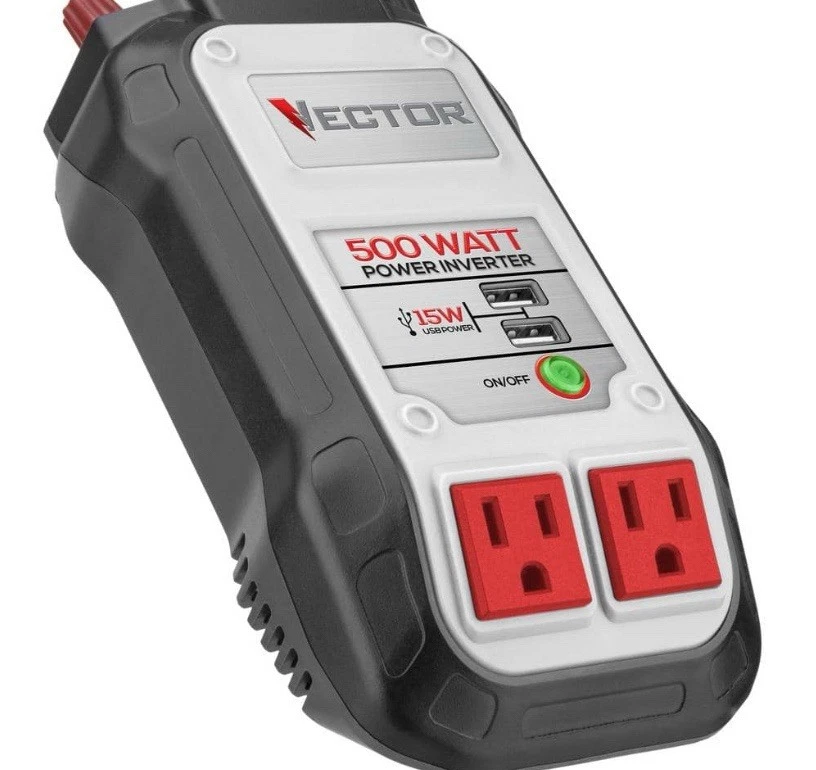VECTOR PI500V 500-WATT POWER INVERTER DUAL 110V OUTPUT & DUAL USB 3.1A CHARGING