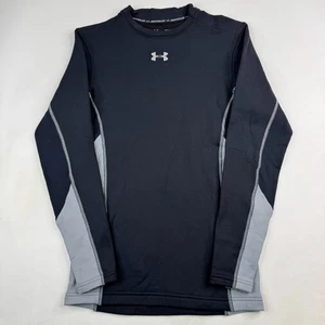 Under Armour Coldgear Mens Medium Black Gray Long Sleeve Compression Shirt - Picture 1 of 11