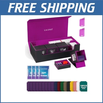 Durable Faux Leather Card Storage Box for MTG and TCG – 10 Compartments Included - Image 1 of 4