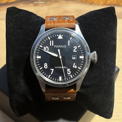 44mm Parnis Automatic Men's Pilot Watch Sapphire Crystal - Image 1 of 4