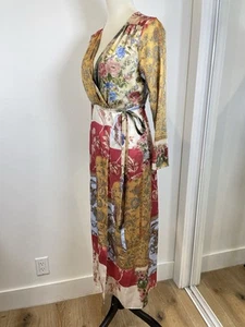 ZARA Maxi Wickelkleid - Größe XS - Blumen V-Ausschnitt Patchwork Paisley - Bild 1 von 13