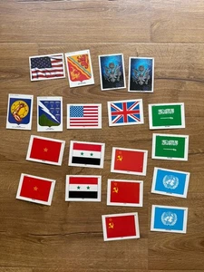 Lot of 19 - 1991 Topps Desert Storm Flags Emblem Stickers backs have wax resistue - Bild 1 von 6