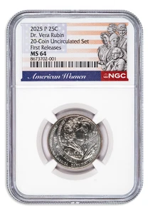 2025 P Dr. Vera Rubin Quarter from 20-Coin Uncirculated Mint Set NGC MS64 FR - Picture 1 of 2