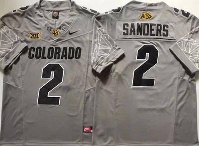 Mens Colorado Buffaloes Travis Hunter #12 Shedeur Sanders #2 All Stitched Jersey - Image 1 of 4