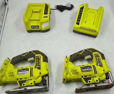 Lot De 4 Outils Électriques Ryobi - Scies Sauteuses Et Chargeurs, Pour Pièces - Photo 1/4