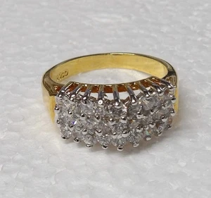 Vintage EDCO Ring goldfarben mit 3 Steinreihen Gr. 8,5 - Bild 1 von 4