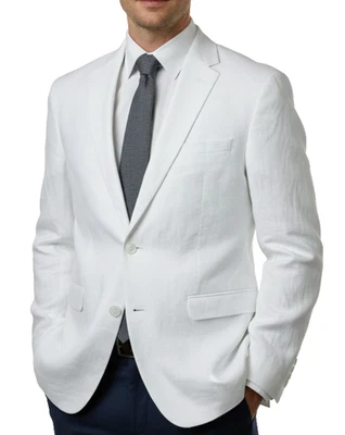 Bar III Men's Suit Jacket 44S White Solid 100% Linen NWPT $360 - Image 1 of 4