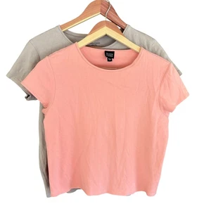 Eileen Fisher Top Lot S Tee Blouse Shirt Capsule Minimalist Coastalk Gray Pink - Picture 1 of 6