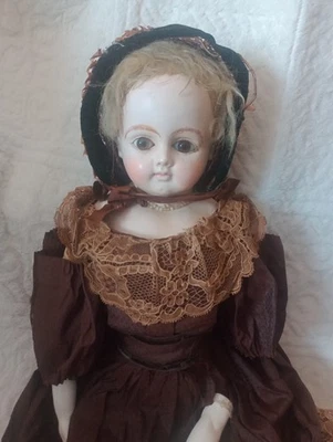 Gorgeous All Original Early Antique Glass Eyed 27in French?Doll - Image 1 of 4