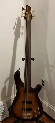 Fernandes Fretless Bass Guitar 5-String Tobacco Burst APB100 - Image 1 of 4