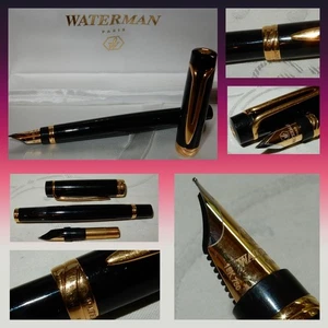 STUNNING MINT WATERMAN LIAISON FOUNTAIN PEN - 18K GOLD FINE/MEDIUM NIB - BOXED - Picture 1 of 17