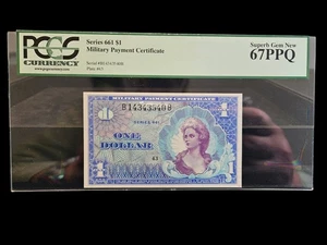 PCGS 67PPQ SERIE 661 1$ MILITÄR ZAHLUNGSZERTIFIKAT - Bild 1 von 2