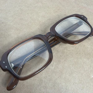 Vintage 1960's Romco Classic Military Amber Brown Frames USS 4 1/2 - 5 3/4 - Picture 1 of 8
