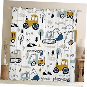 Cartoon Car Kids Curtains for Bedroom Living 52"W x 84"L (Pack of 2) Multi 32 - Picture 1 of 7