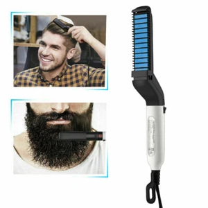 Pettine Barba Capelli Elettrico Uomo Multifunzione Arricciacapelli Piastra Pettine - Foto 1 di 8
