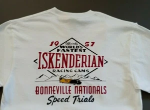 Iskenderian Racing Isky Cams 1957 Bonneville Nats Vintage Stil Hot Rod T-Shirt - Bild 1 von 2