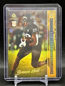 2022 Panini Luminance Breece Hall#108 RC Gold Parallel /249 Rookie Jets - Foto 1 di 2