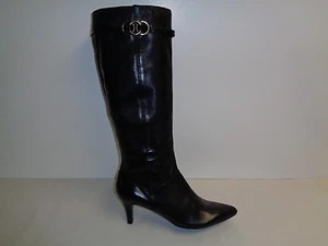 Bandolino Size 5 M GENERAL Black Leather Knee High Boots New Womens Shoes - Picture 1 of 12