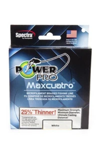 Power Pro Maxcuatro Spectra White Braided Line Strong Braided Fishing Line - Picture 1 of 5