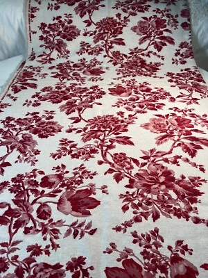 Fabric - Braemore Jacobean Baroque Rouenneries Floral Madder Red 2 yards x 56" W - Image 1 of 4