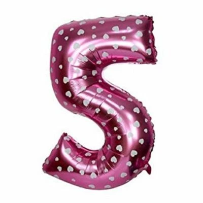 Pink Foil Balloon Number 5 Birthday Age Party Wedding Inflatable Banner Decor - Image 1 of 2