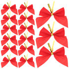  120 Pcs Christmas Decorative Bow Xmas Tree Mini Red Bowknot Wreaths Bows Indoor