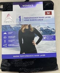 Reebok Damen Performance Base Layer Langarm Crew Medium schwarz/grau - Bild 1 von 4