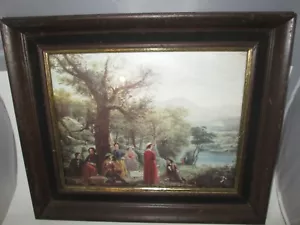 Vintage Original Impressionist Painting Signed Longo. 2 Victorian Women Picnic - Picture 1 of 2