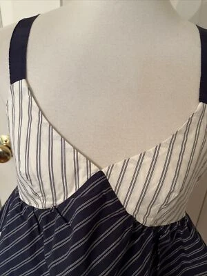 NWT Joie Marjie Dark Navy/Porcelain Stripe Peplum Top Large - Image 1 of 4