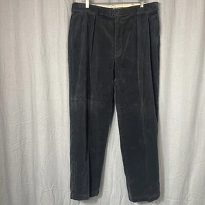 Polo Golf Ralph Lauren Clásico Plisado Pana Pantalones Hombres 37x31 Negro Dinero Antiguo - Imagen 1 de 6