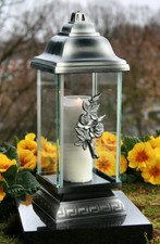 Grablaterne Grablampe Grableuchte LED Kerze Flackereffekt Batterien