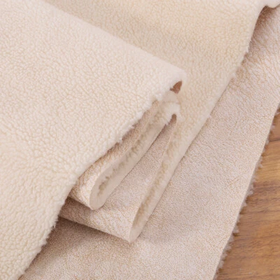 Faux Lamb Wool Sherpa Teddy Fleeced Thicken Suede Fabric Warm DIY Clothing 50CM - Image 1 of 4
