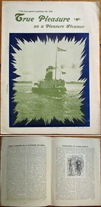 Steamship Evangelist Leaflet 1915 'True Pleasure on a Pleasure Steamer' - Ship - Picture 1 of 1