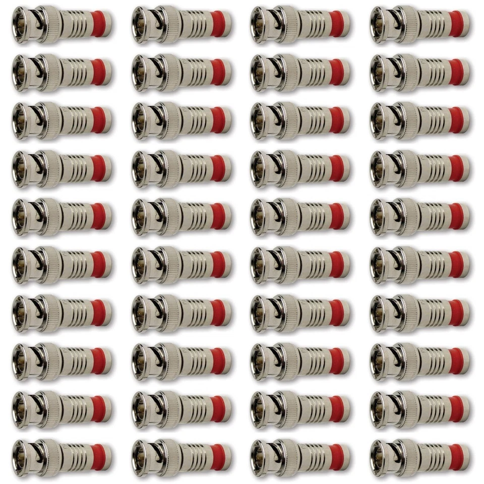 Platinum Tools 28038J BNC RG6 Compression Connector, Nickel 40/Jar, Pack of 40 - Image 1 of 1