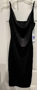 IRIS Black + Silver Glitter Sparkly Party Dress Size S NWT - Picture 1 of 4