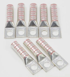 NEW Penn Union BBLU-1/0 S2 B-12 PINK Copper Crimp Lugs 8PCS - Picture 1 of 1