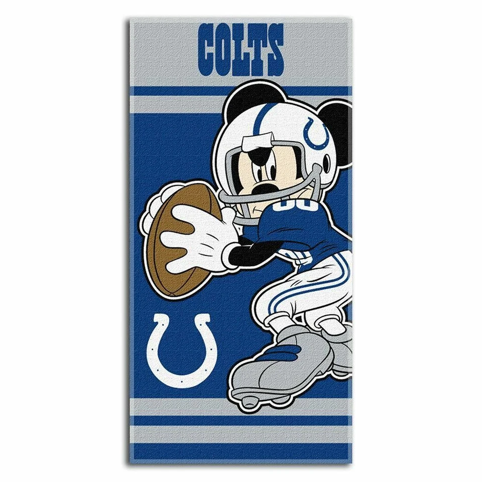 NFL Indianapolis Colts Mickey Mouse Bath Beach Towel Disney Football 30 x 60 NEW - Image 1 of 1