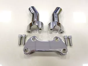 Chrome 4" Tall Handlebar Risers Top Clamp For Harley Softail Night Train V-Rod - Picture 1 of 18