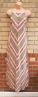 G21 Pink Multi Colour Striped Strappy Split Side Baggy Long Maxi Dress 8