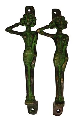 Manija de puerta de latón artesanal estilo victoriano antiguo dama tribal decoración del hogar Foto 1 de 4