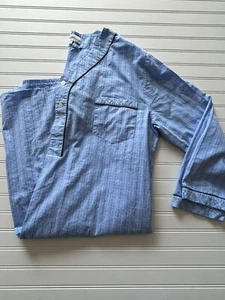 The Vermont Country Store Mens Nightshirt Blue Plaid Cotton Men’s 1X/2X - Picture 1 of 6