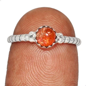 Piedra solar natural - Anillo de plata de ley 925 de Madagascar XQ15 s.6 CR60903 - Imagen 1 de 1