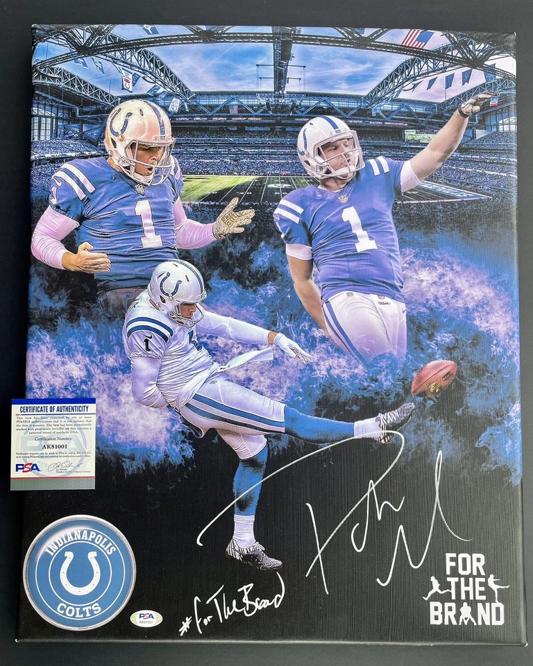 Pat McAfee Signed Autographed 16x20 Canvas Indianapolis Colts Psa/Dna Coa FTB - Image 1 of 4